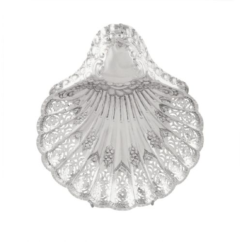 Antique Victorian Sterling Silver 9" Shell Dish 1898
