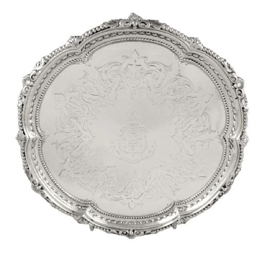 Antique Victorian Sterling Silver Tray 1888