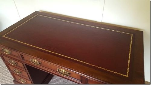 fig 3. Antique Victorian Mahogany Pedestal Desk