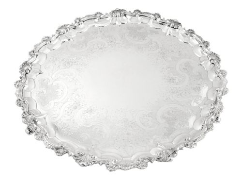 Huge Antique Georgian Sterling Silver 16" Tray/salver 1804