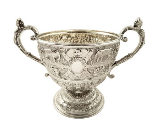 Antique Victorian Sterling Bowl - 1882 - Animals