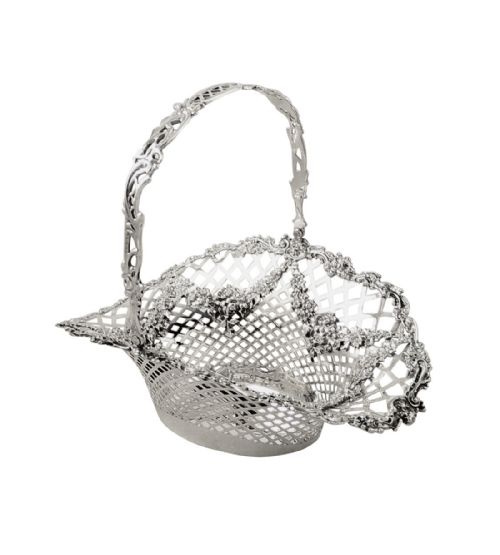 Antique Victorian Sterling Silver Basket - Bailey, Banks & Biddle C1890