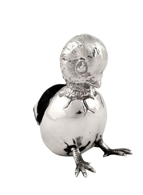 Antique Edwardian Sterling Silver 'Hatching Chick' Pin Cushion 1910