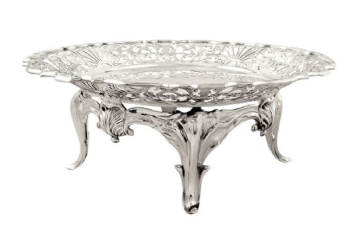 Antique Sterling Silver Walker & Hall 10" Tazza / Dish 1904