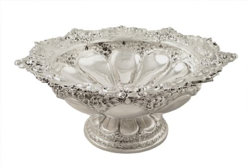 Antique Victorian Sterling Silver 10" Bowl 1898