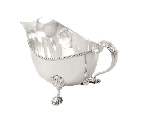 fig 1. Antique Sterling Silver Gravy / Sauce Jug - Asprey 1941
