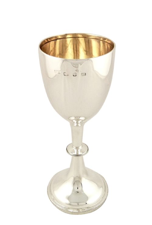 Antique Victorian Sterling Silver Wine Goblet 1899