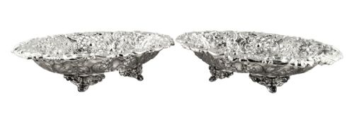 fig 1. Pair of Antique Victorian Sterling Silver Dishes/Bowls 1892