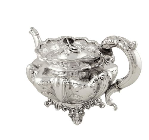 fig 1. Antique Early Victorian Sterling Silver Teapot 1839