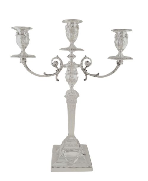 Antique Victorian Sterling Silver 18" Candleabra - Walker & Hall 1898