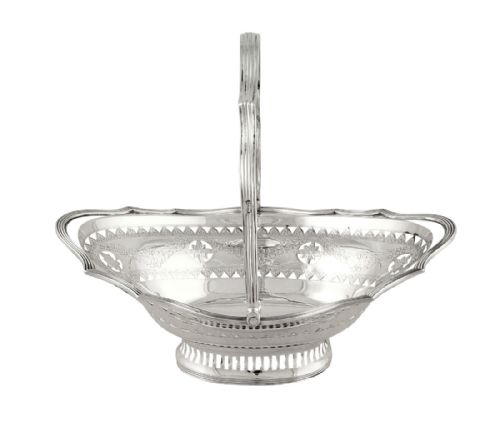 Antique Edwardian Sterling Silver Basket 1902