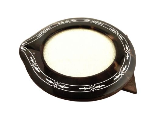 fig 1. Antique Tortoiseshell Inlaid with Silver Pique Photo Frame c1900
