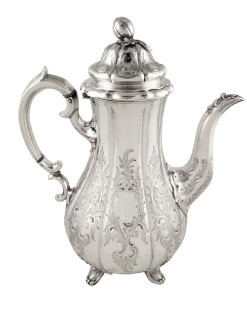 Antique Victorian Sterling Silver 3 Pint Coffee Pot 1840