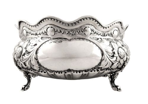 Antique Victorian Sterling Silver 8" Bowl 1890