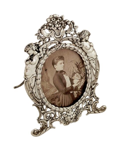 Antique Sterling Silver Pierced Photo Frame 1903