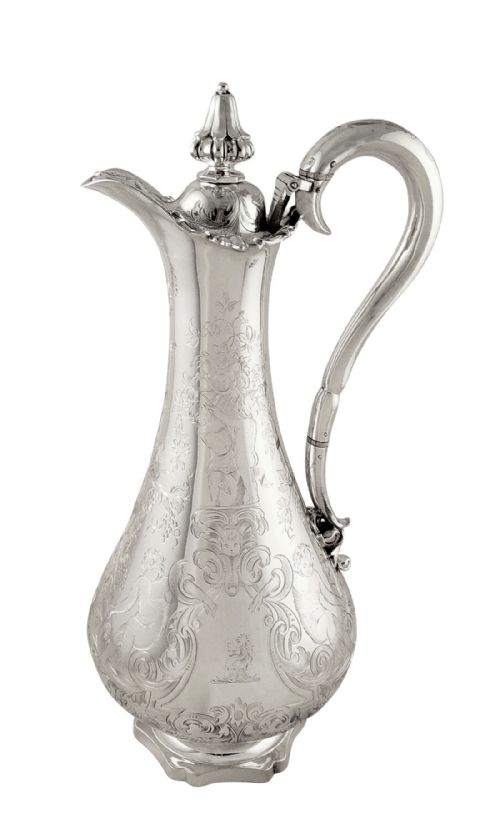Antique Early Victorian Sterling Silver Claret Jug / Wine Ewer 1843