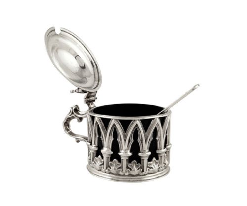 fig 1. Antique William IV Sterling Silver Mustard Pot 1831