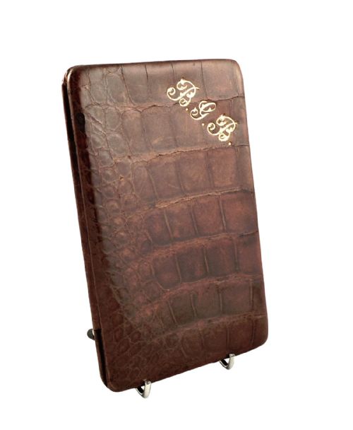 Antique Genuine Crocodile Leather Wallet / Card Case C1900