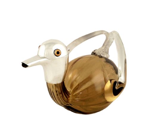 Antique Edwardian Sterling Silver & Amber Glass 'Duck' Claret Jug 1905