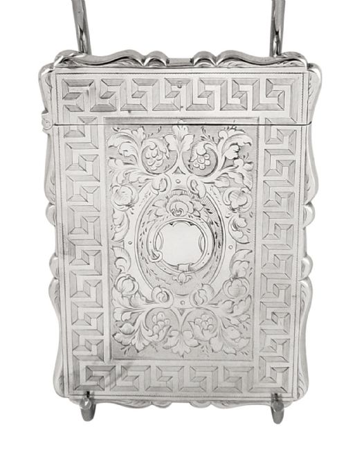 Antique Victorian Sterling Silver Card Case 1863