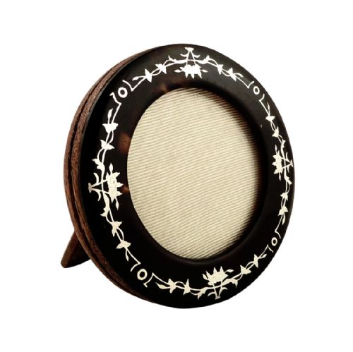 Antique Tortoiseshell with Silver Pique Photo Frame C1900