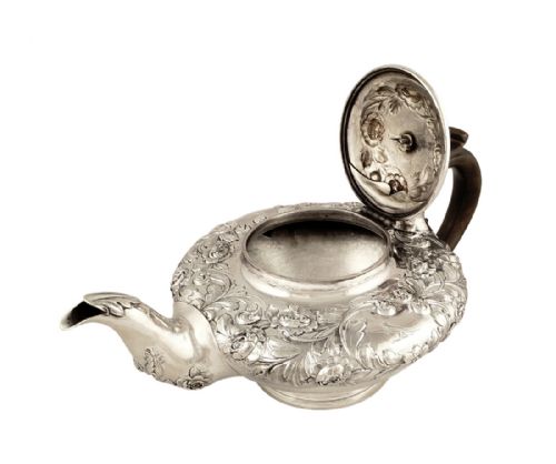 fig 1. Antique William IV Sterling Silver Teapot 1836 - Bird Crest