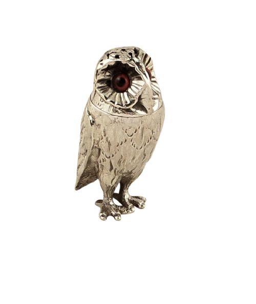 Antique Victorian Sterling Silver 'Owl' Pepper 1851