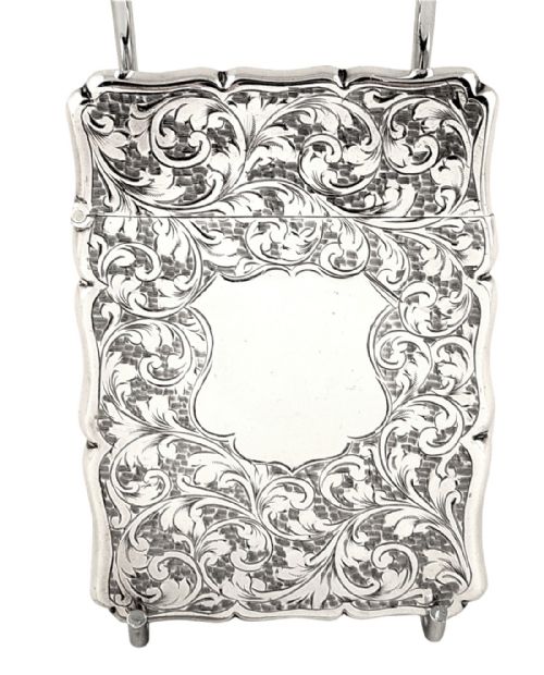 Antique Edwardian Sterling Silver Card Case 1904