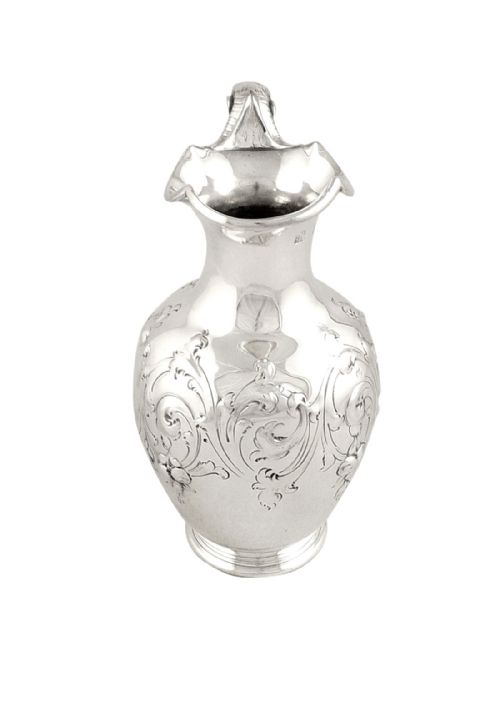 fig 1. Antique Victorian Sterling Silver Jug 1853 - Rams Head & Oak Leaves