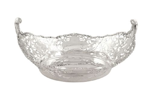 Antique Sterling Silver 10" Pierced Dish / Bowl 1927