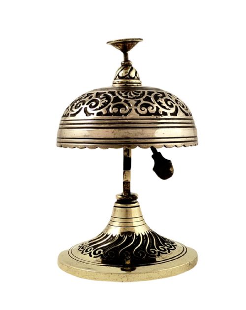 Antique Victorian Brass Shop/reception Bell - Reg'd 1880