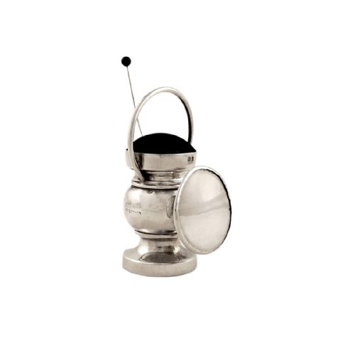 Antique Edwardian Sterling Silver Lantern / Lamp Box Pin Cushion 1910