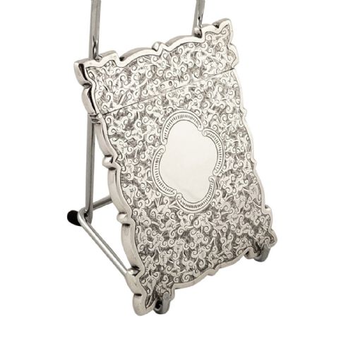 Antique Victorian Sterling Silver Card Case 1895