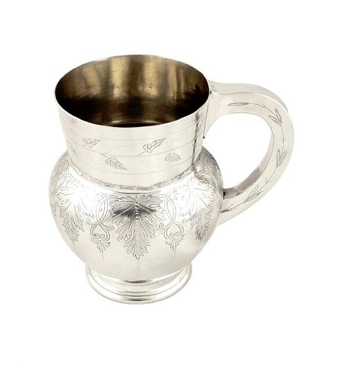 Unusual Antique Victorian Sterling Silver Pint Mug / Tankard - Stephen Smith 1872