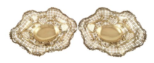 fig 1. Huge Pair of Antique Victorian Sterling Silver Gilt 14