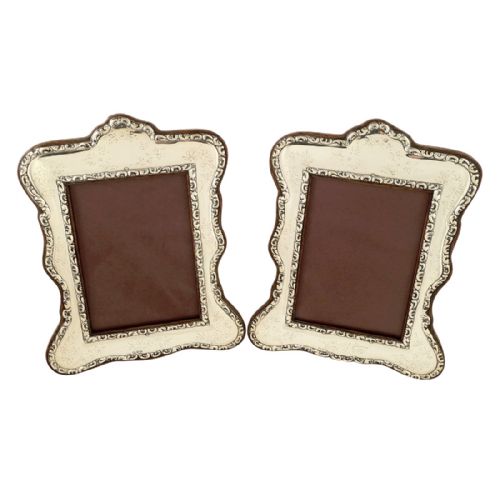 Pair of Antique Edwardian Sterling Silver 8" Photo Frames - 1908