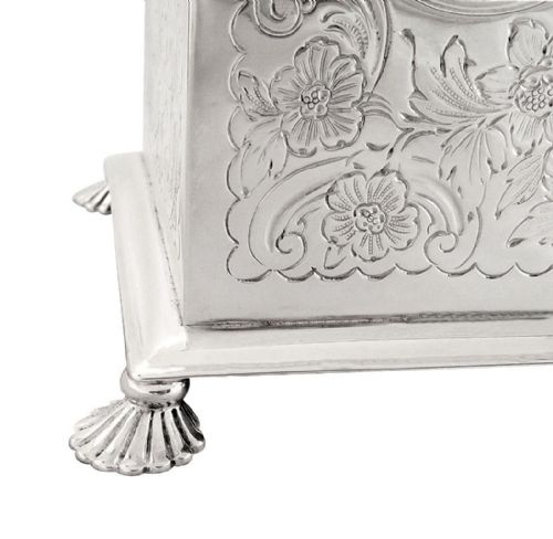 fig 1. Antique Victorian Sterling Silver Desk Top / Jewellery / Trinket Box 1890