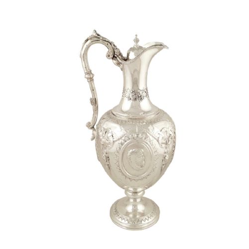 Antique Victorian Sterling Silver Claret Jug / Wine Ewer 1879