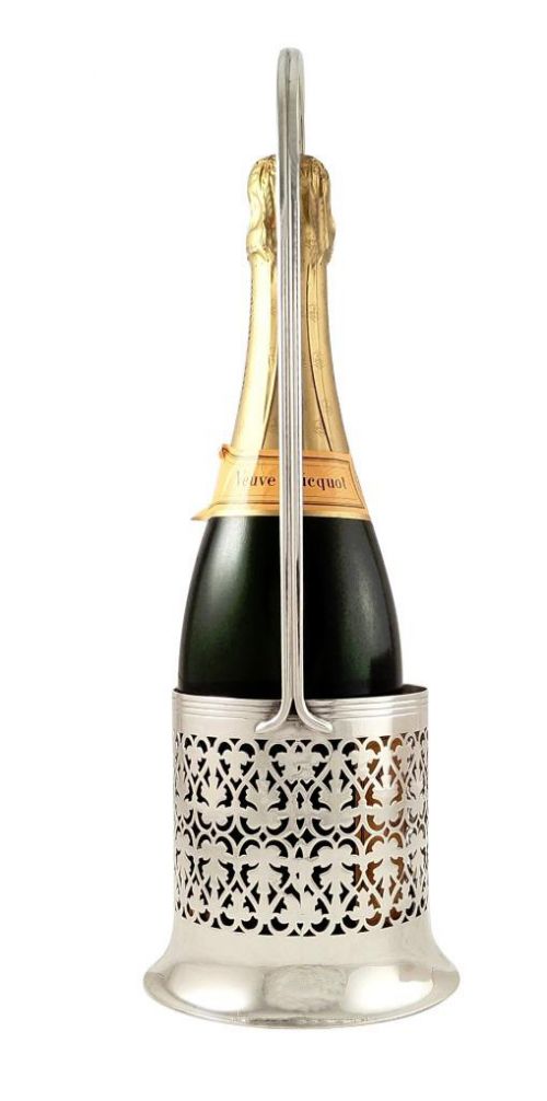 fig 1. Antique Sterling Silver Wine/Champagne Bottle Holder / Coaster 1914
