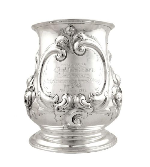 fig 1. Large Victorian Sterling Silver Tankard - 1864 - Ship Umgeni - Natal, South Africa