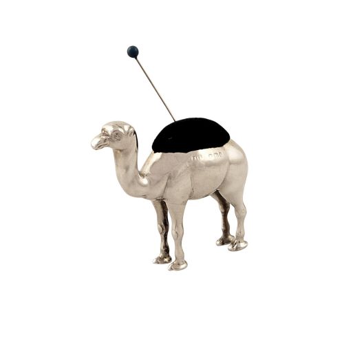 Antique Edwardian Sterling Silver Camel Pin Cushion 1906