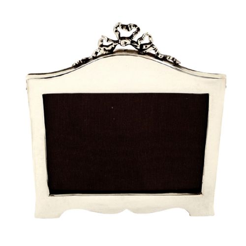 Antique Edwardian Sterling Silver Bow / Ribbon Photo Frame 1908