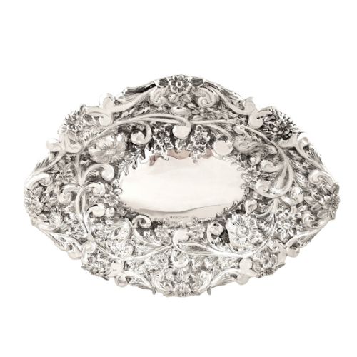 Antique Victorian Sterling Silver 10" Dish 1900