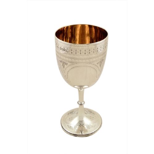Antique Victorian Sterling Silver 6 1/2" Goblet 1876