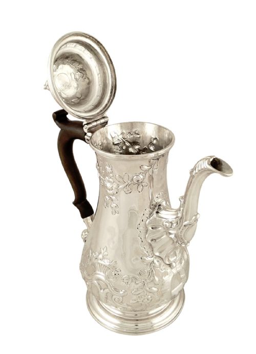 fig 1. Antique Georgian Sterling Silver Coffee Pot 1759