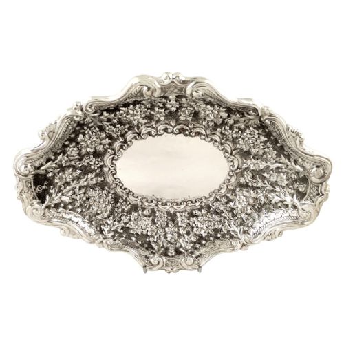 Antique Victorian Sterling Silver 10" Dish - 1891