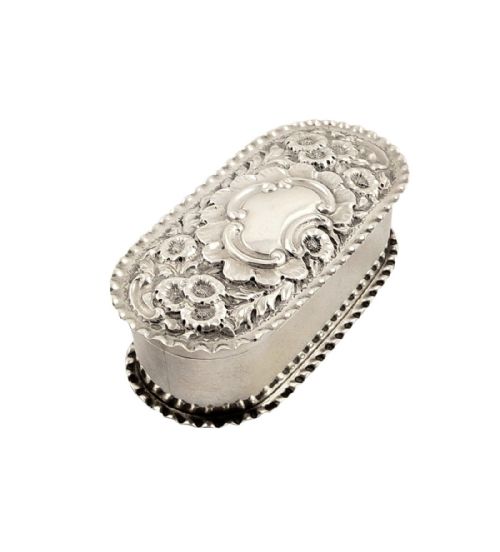 fig 1. Antique Victorian Sterling Silver Ring Box - 1895