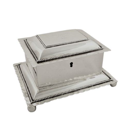 Antique Victorian Sterling Silver Table Box - 1884 St Leger