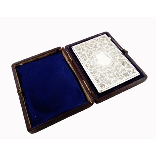 Antique Victorian Sterling Silver Card Case in Presentation Case 1878