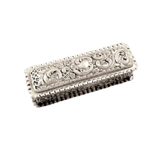 Antique Victorian Sterling Silver Ring Box 1899